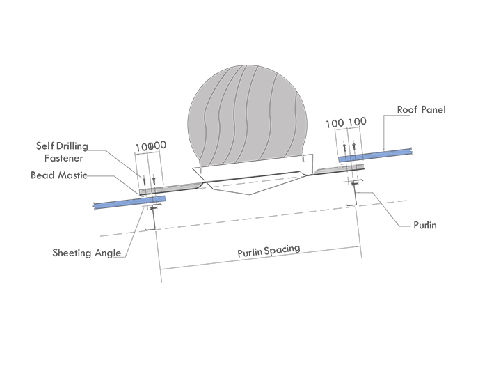 turbo vent fitting on sheet with screw