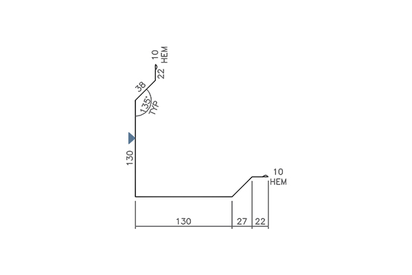 corner flasher with dimension